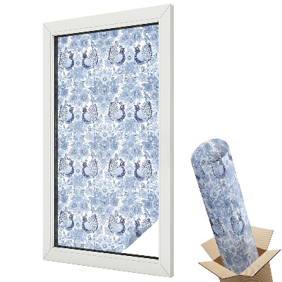 Fényvédő fólia ablakra Virágos madár