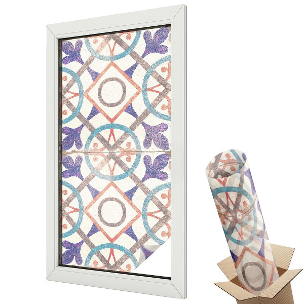 Öntapadós belátásgátló fólia ólomüveg Színes mozaikok