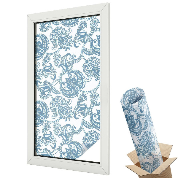 Belátásgátló ablakfólia dekoratív Kék díszek