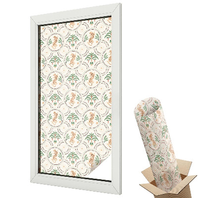 Öntapadós belátásgátló fólia ólomüveg Pálmaleopárd