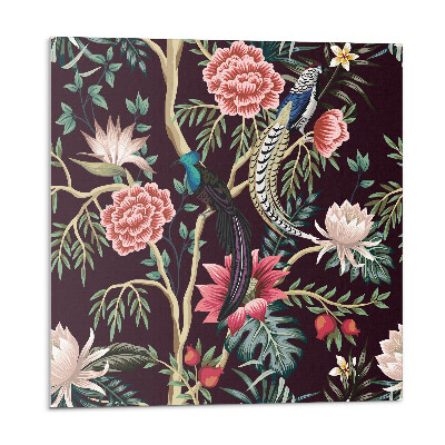 Vinyl csempe Virágminta madarakkal