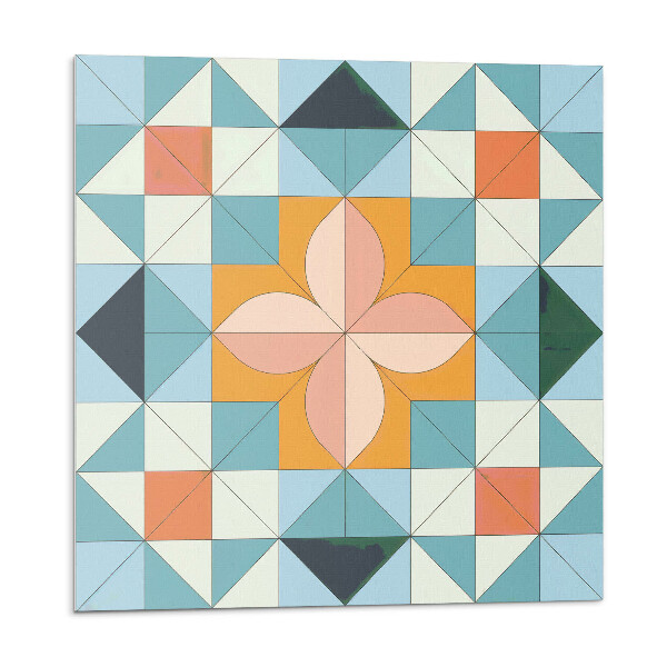 Öntapadós vinyl csempe Geometrikus minta virággal