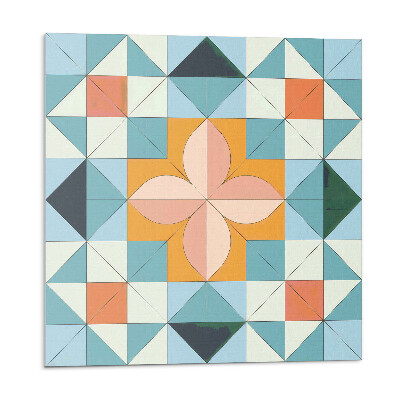 Öntapadós vinyl csempe Geometrikus minta virággal