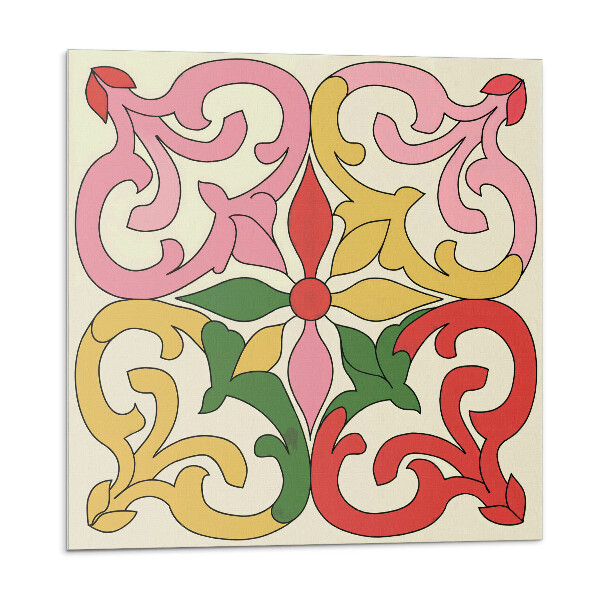 Öntapadós vinyl csempe Virágminta díszekkel