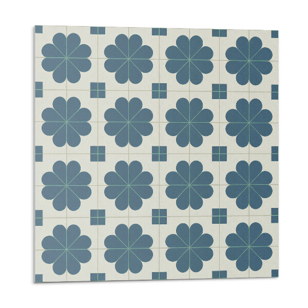 Vinyl csempe falra Virágos kockás minta