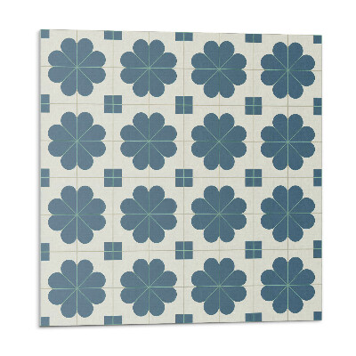 Vinyl csempe falra Virágos kockás minta