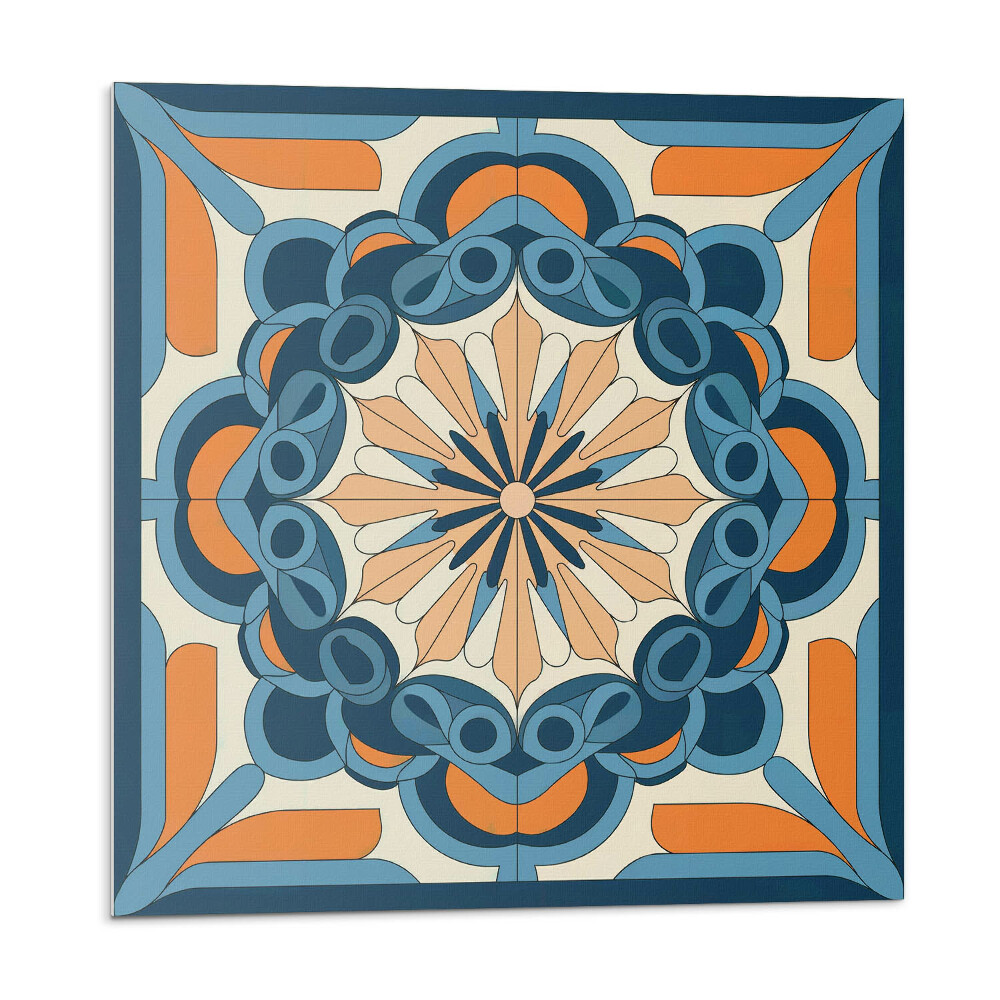 Öntapadós vinyl csempe Mandala minta virágmotívummal