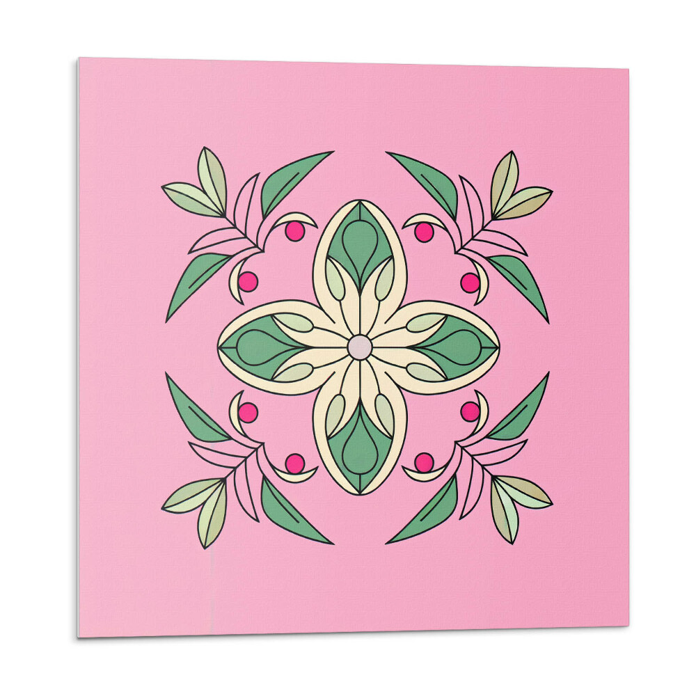 Vinyl csempe Virágminta levelekkel