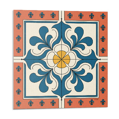 Vinyl csempe falra Népi minta virágokkal