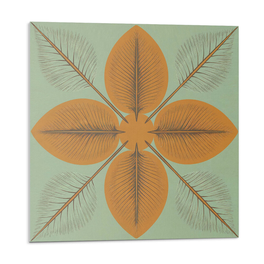 Vinyl csempe falra Levelek szimmetrikus mintázatban