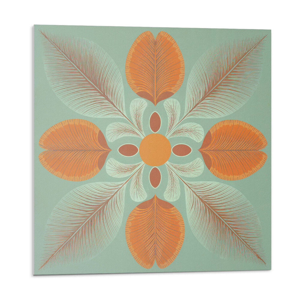 Vinyl csempe falra Virágminta levelekkel