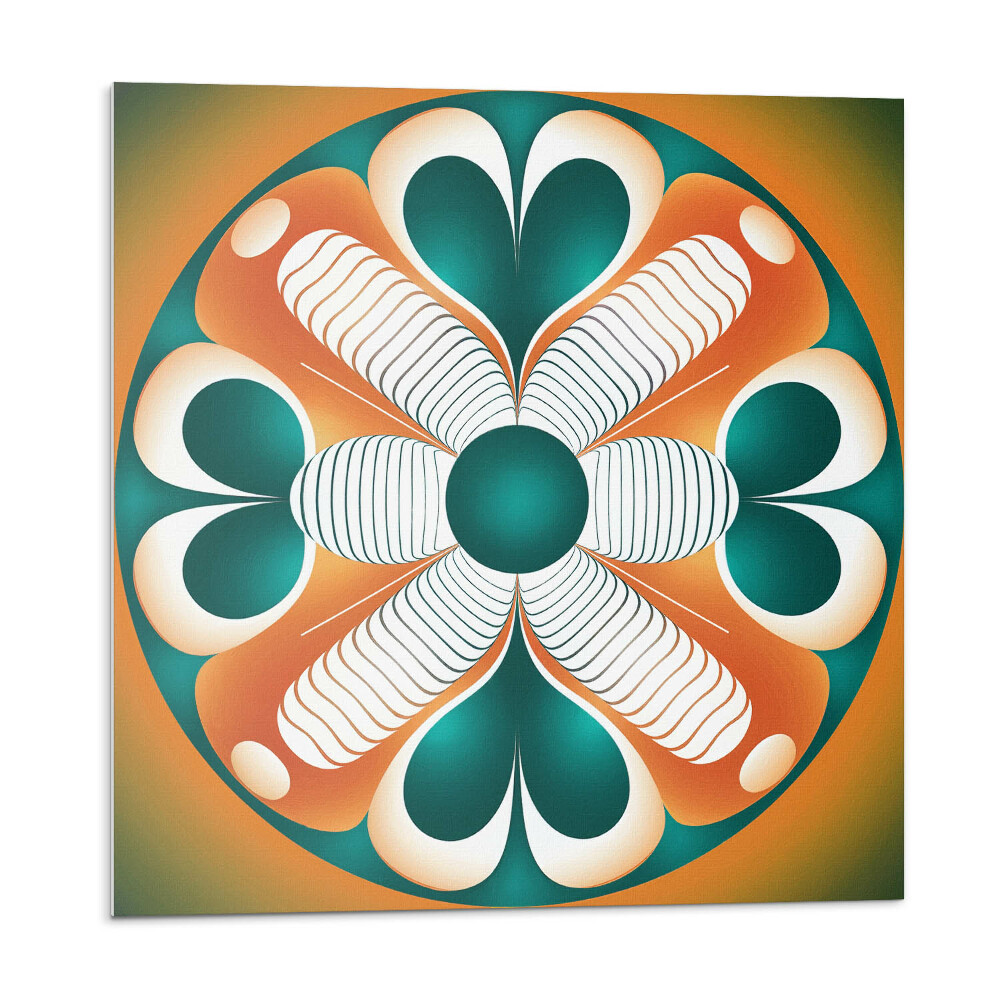 Vinyl csempe falra Szimmetrikus virágmintás