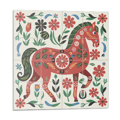 Vinyl csempe Lóminta virágokban