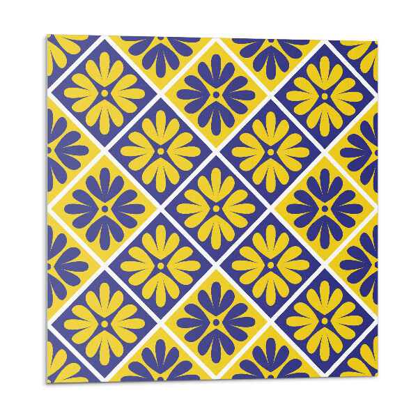 Vinyl csempe falra Virágminta rombuszokban