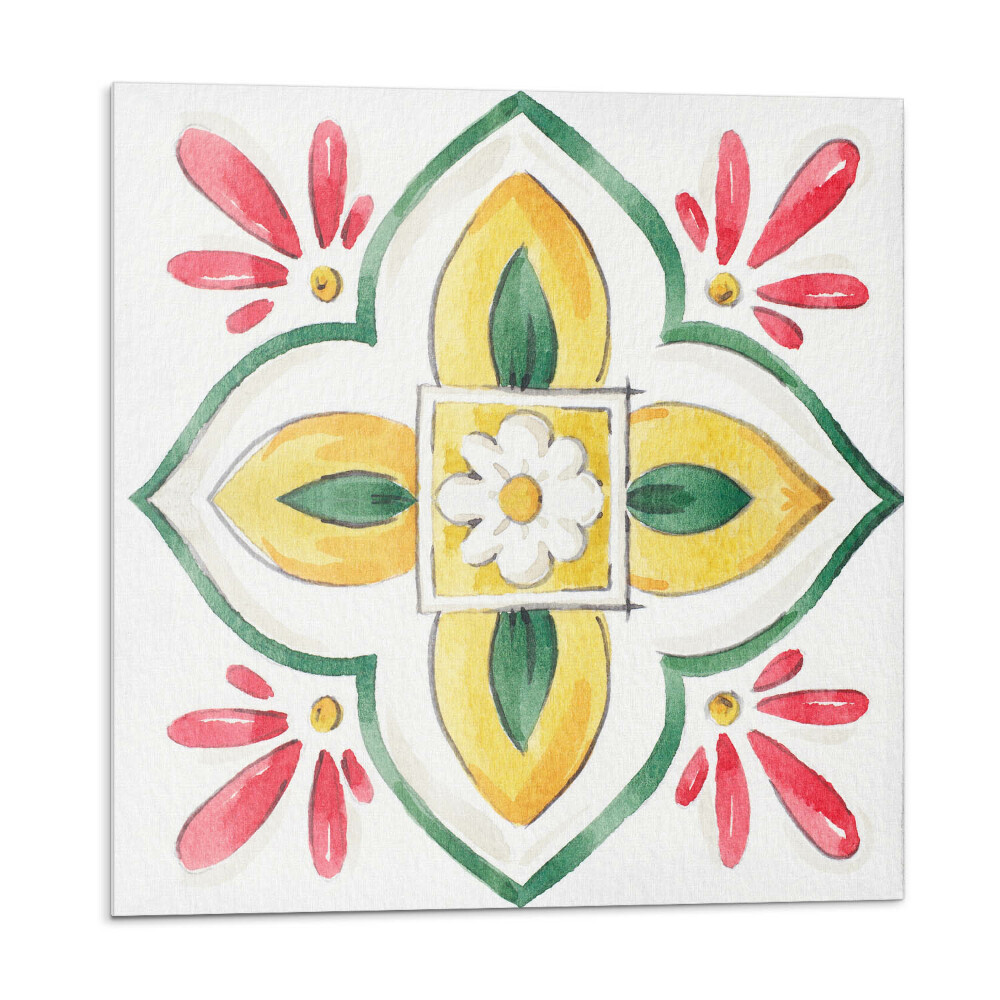 Öntapadós vinyl csempe Virágminta keretben