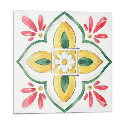 Öntapadós vinyl csempe Virágminta keretben