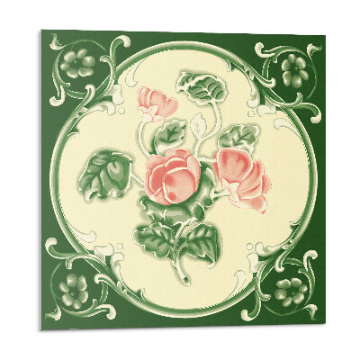 Vinyl csempe Virágminta levelekkel