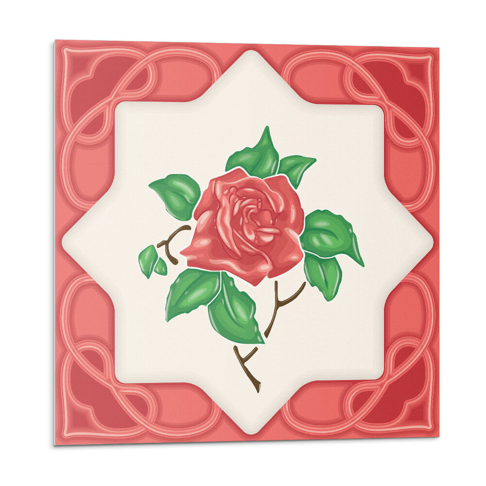 Vinyl csempe falra Virágkompozíció keretben