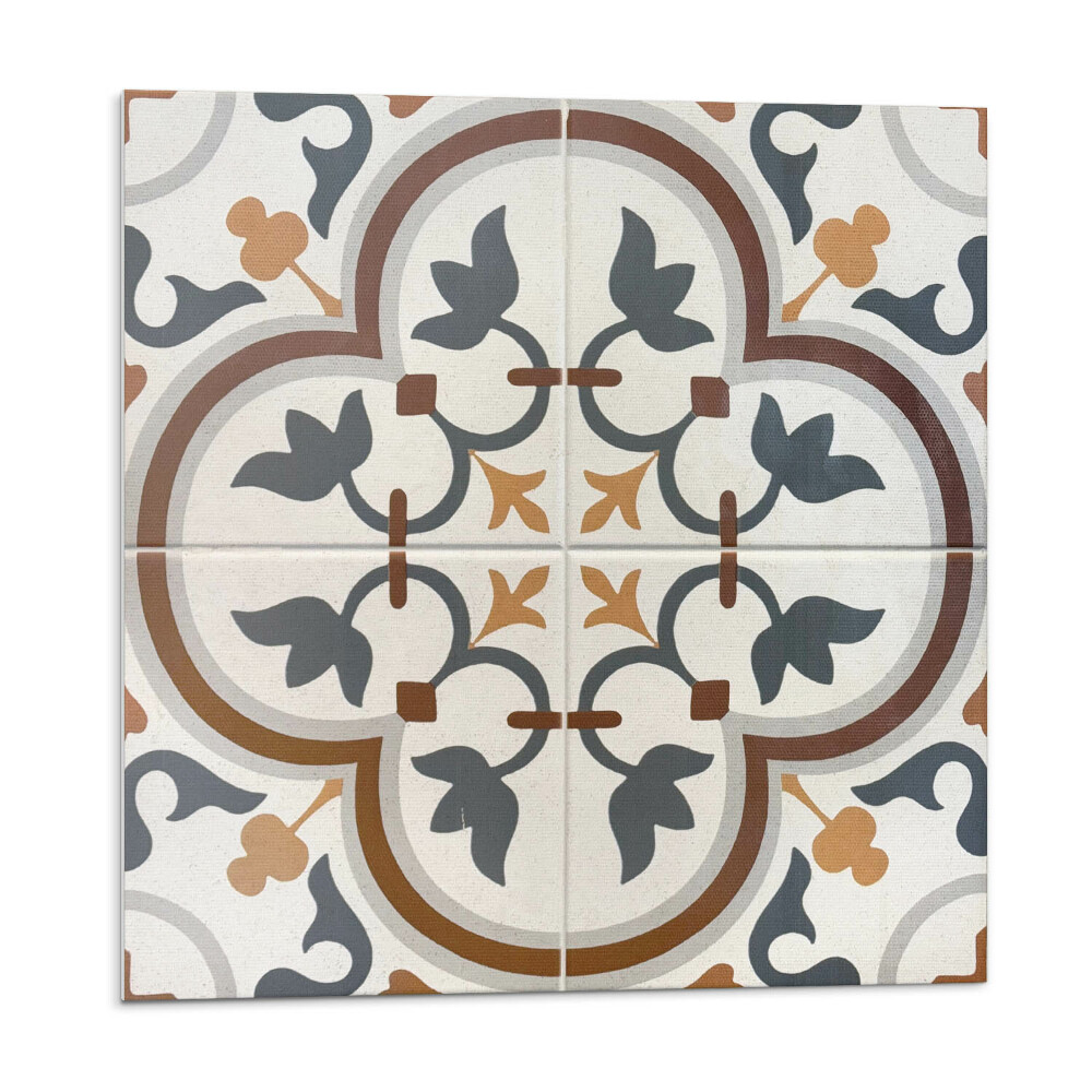 Öntapadós vinyl csempe Kockás virágmintás