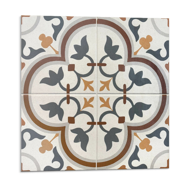 Öntapadós vinyl csempe Kockás virágmintás