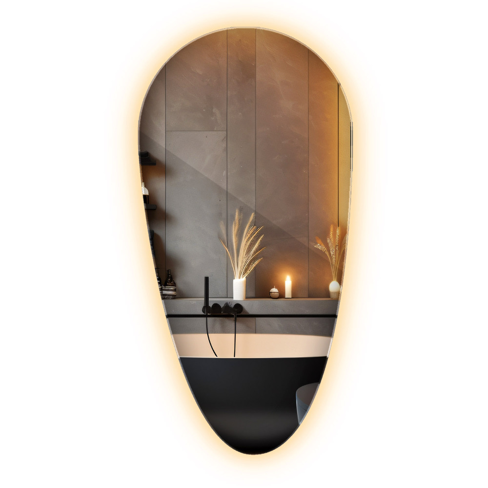 Csepp alakú ledes tükör dekoratív