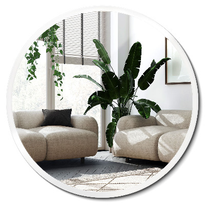 Kerek tükör fehér kerettel