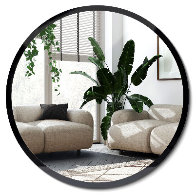 Kerek tükör fekete kerettel