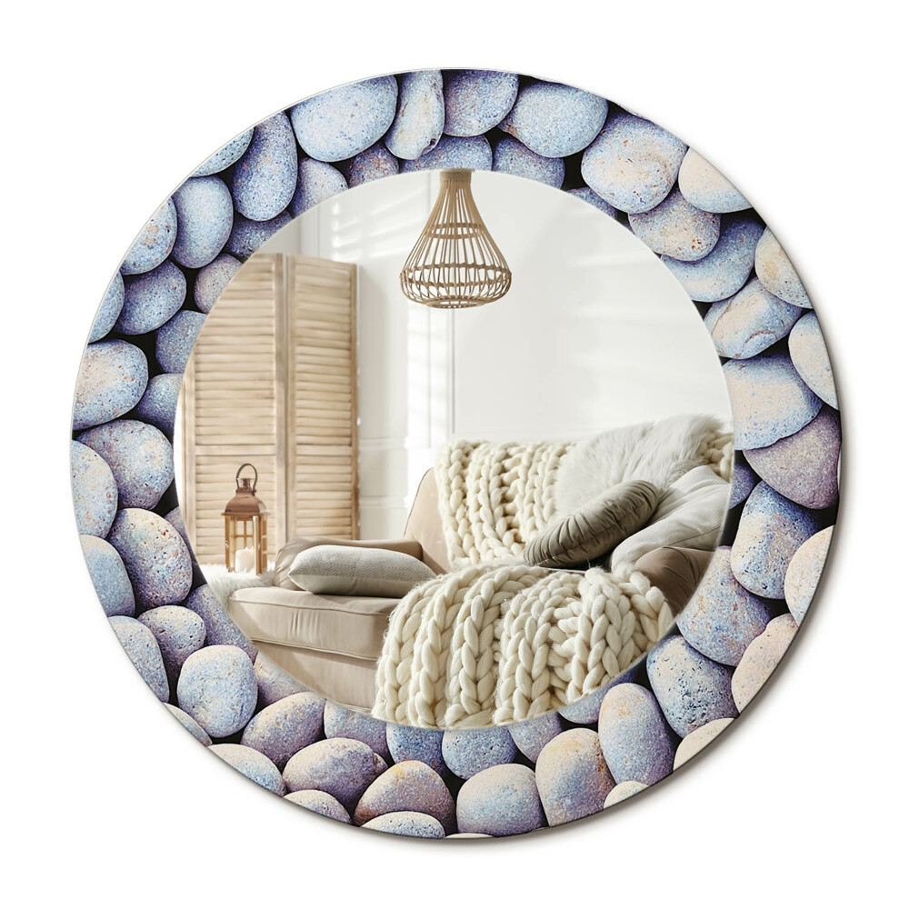 Kerek tükör dekoráció Tengeri kövek köre