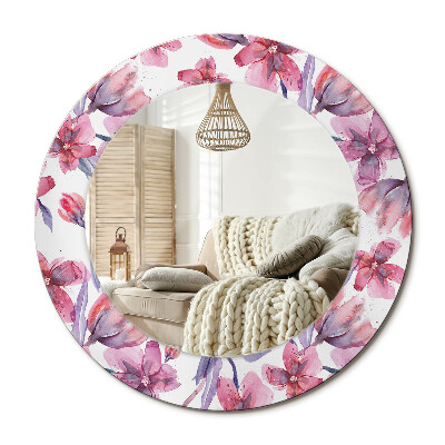 Kerek dekor tükör Akvarell virágok