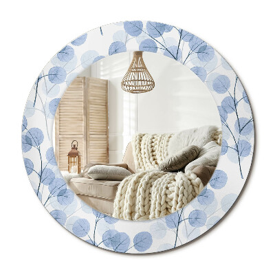 Kerek dekor tükör Ágak levelei