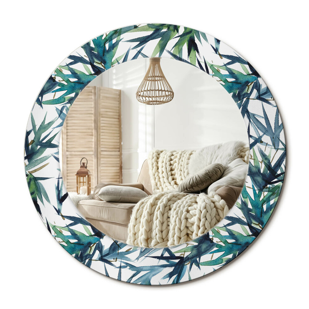 Kerek design tükör Kék pálmák