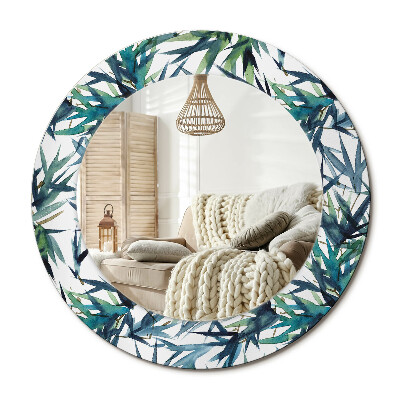 Kerek design tükör Kék pálmák