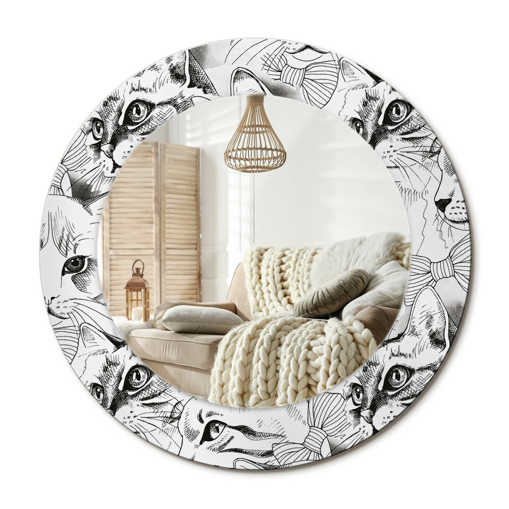 Kerek dekor tükör Macskák
