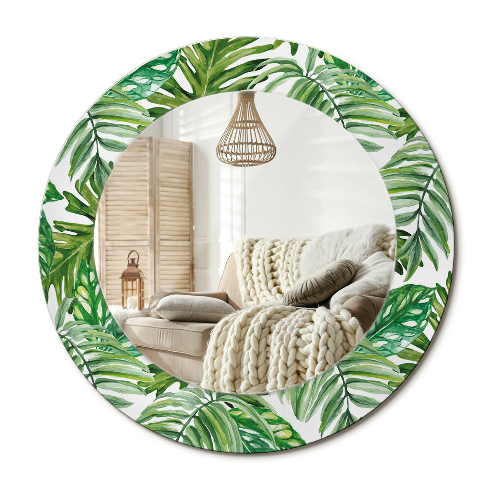 Kerek tükör dekoráció Dzsungel levelek
