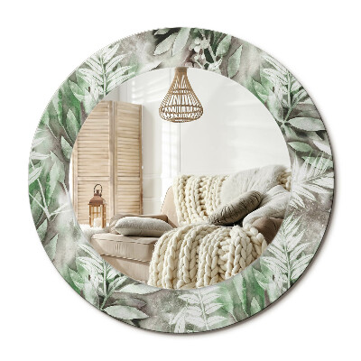 Kerek dekor tükör Akvarell levelek