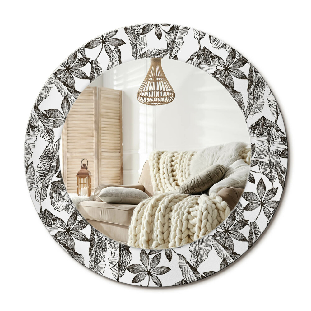 Kerek dekor tükör Trópusi levelek