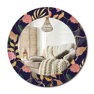 Kerek tükör dekoráció Akvarell növények