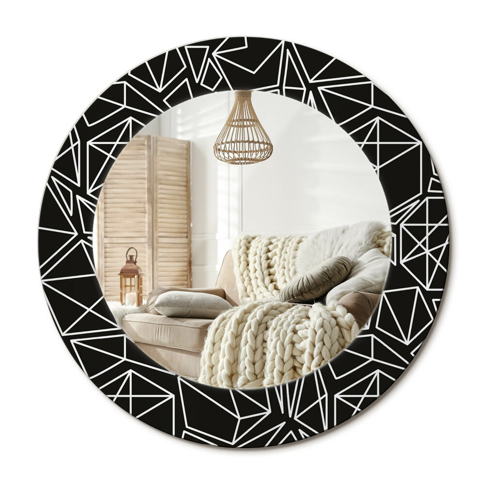 Kerek tükör dekoráció Geometrikus minta