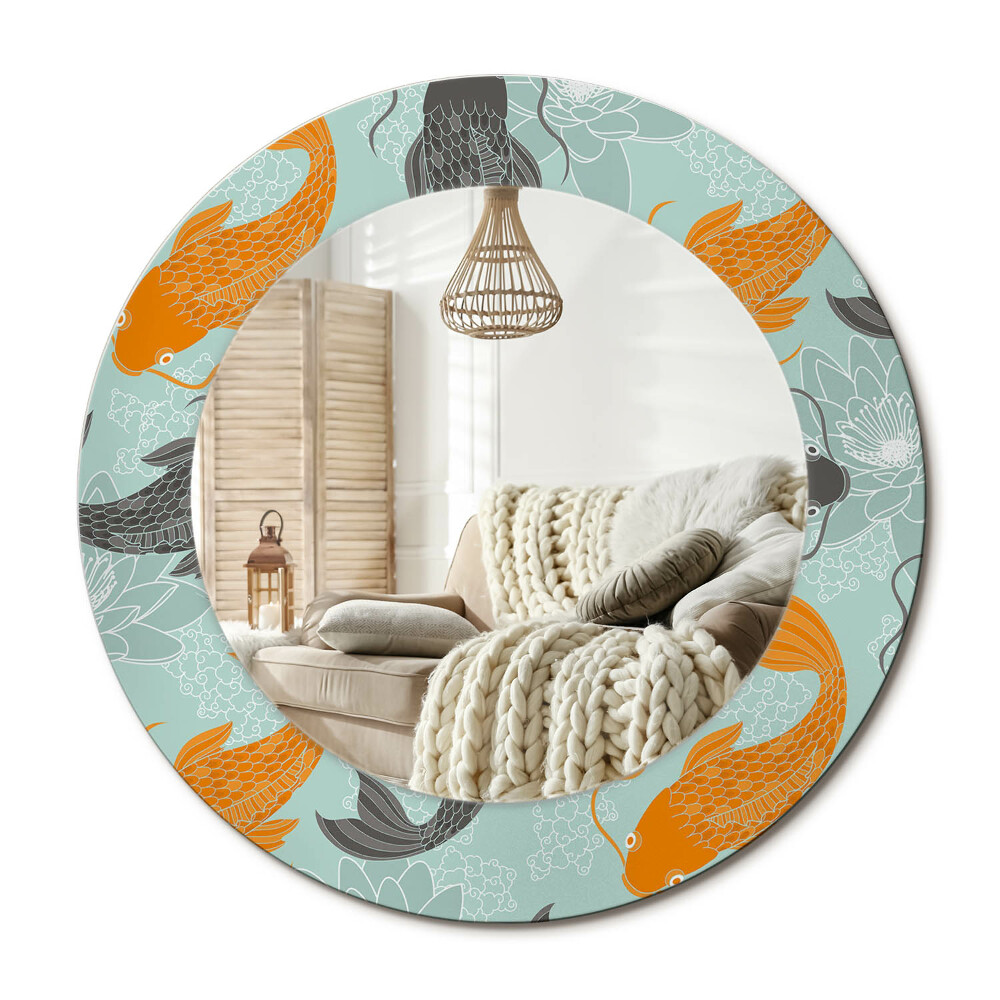 Kerek dekor tükör Koi ponty