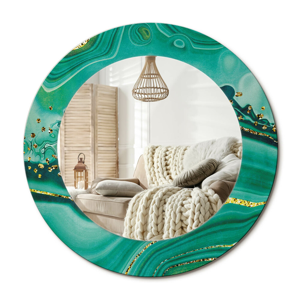 Kerek design tükör Achát márvány