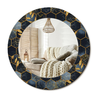 Kerek tükör dekoráció Márvány hatszög