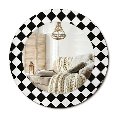 Kerek tükör dekoráció Sakktábla asztal