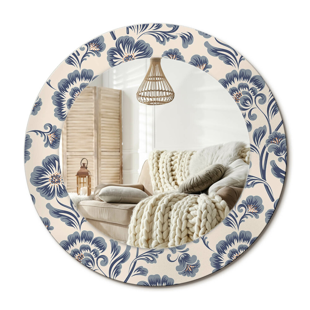 Kerek dekor tükör Virágos minta