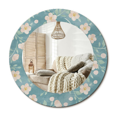 Kerek dekor tükör Virágos minta