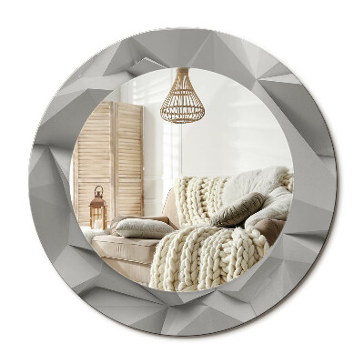 Kerek design tükör Absztrakt fehér kristály