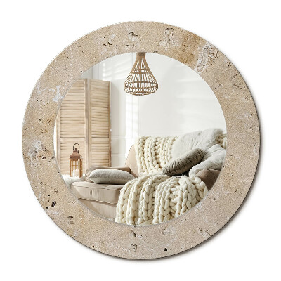 Kerek tükör dekoráció Kő utánzat