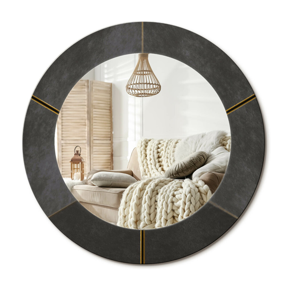 Kerek design tükör Szürke háromszögek