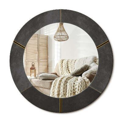 Kerek design tükör Szürke háromszögek