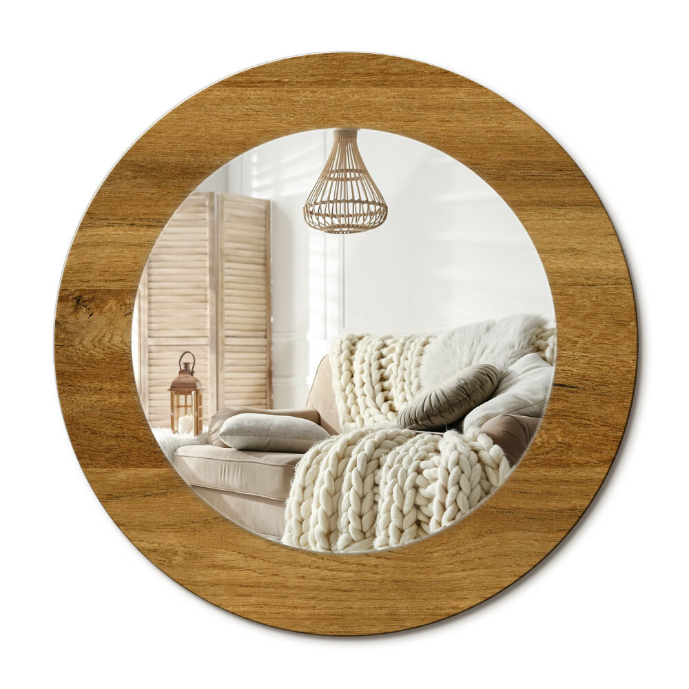 Kerek design tükör Rusztikus tölgy