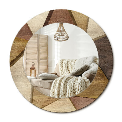 Kerek design tükör Geometrikus fa 3d